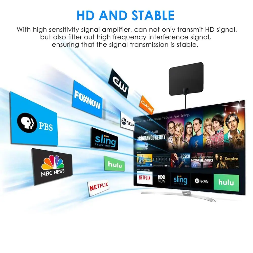 Антенны для телевизора HD 980 миль комнатная ТВ антенна с усилителем сигнала