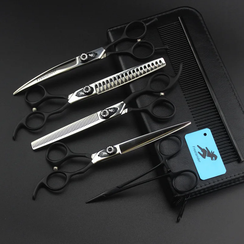 7 дюймовые профессиональные бриллиантовые прямые плотные ножницы для филировки