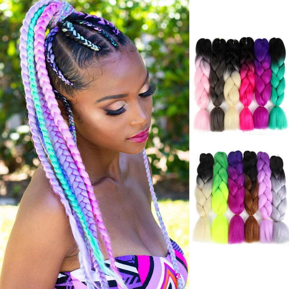 

Jumbo Braid Hair Expression For Crochet Box Braids Synthetic Hair Extension Wholesale Pre Stretched Yaki Kanekalon Ombre Colored