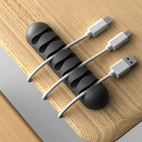 silicone usb cable organizer cable winder desktop tidy management clips cable holder for mouse headphone wire organizer