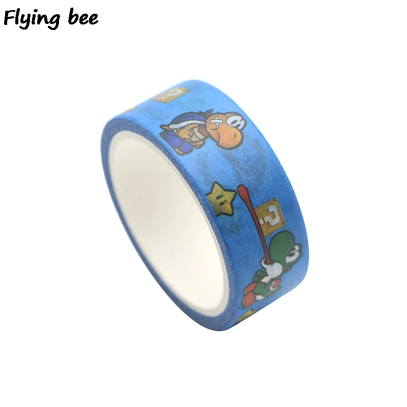 Flyingbee 15 мм X 5 м Super Mario Bros васи лента бумага DIY декоративная клейкая лента Канцтовары забавные маскирующие Ленточные принадлежности X0287