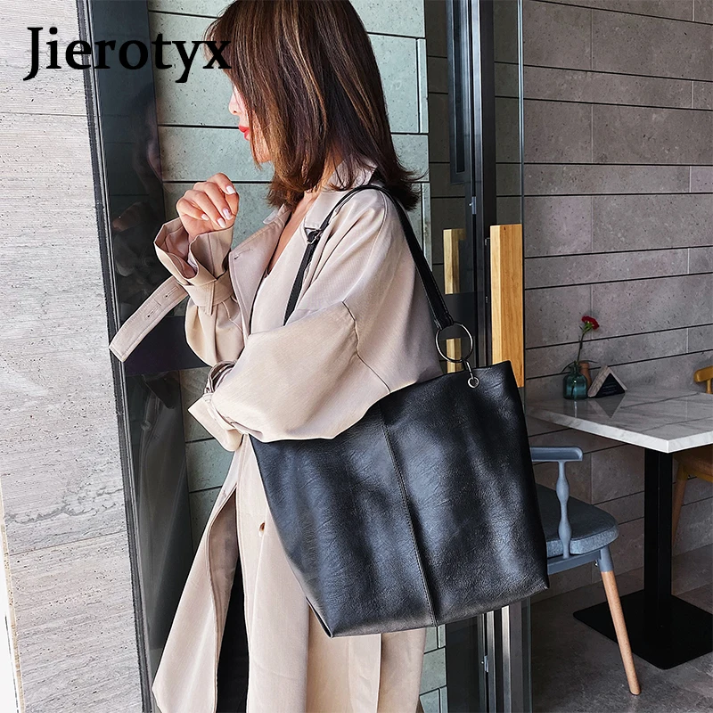 JIEROTYX Shoulder Bag Ladies Design Luxury Large Capacity Wallet Pocket Storage Leather Messenger Bags | Багаж и сумки