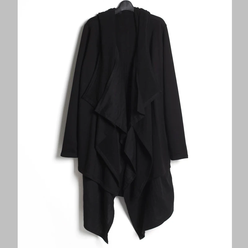 Мужская Готическая Толстовка в стиле панк хип хоп необычный дизайн Длинная