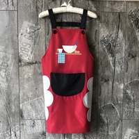waterproof kitchen couple apron cute bib apron with pocket sided towels for women girls washing dishes print logo