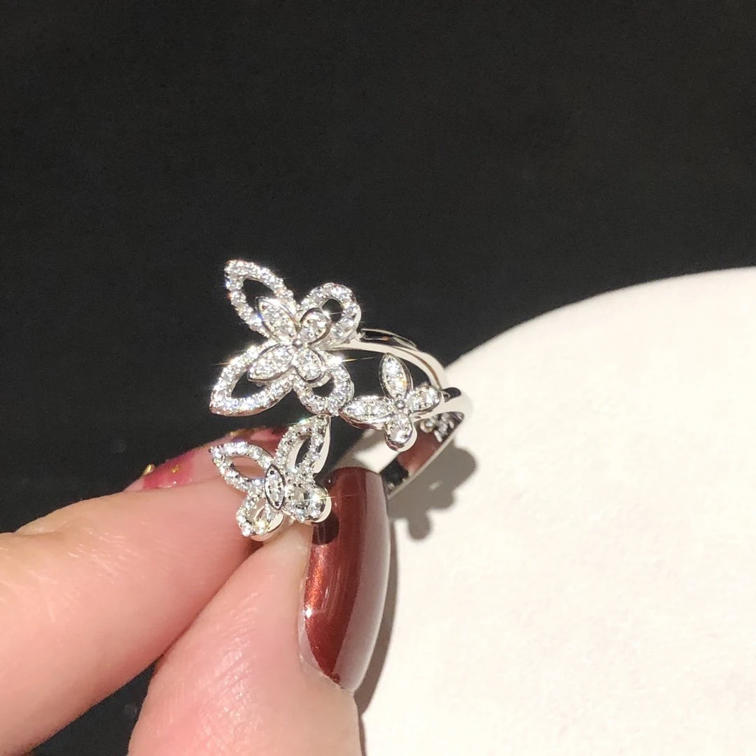 

2021 Trend Hot Brand Butterfly Opening Ring Jewelry Date Everyday Versatile Birthday Wear Jewelry 925 Sterling Silver
