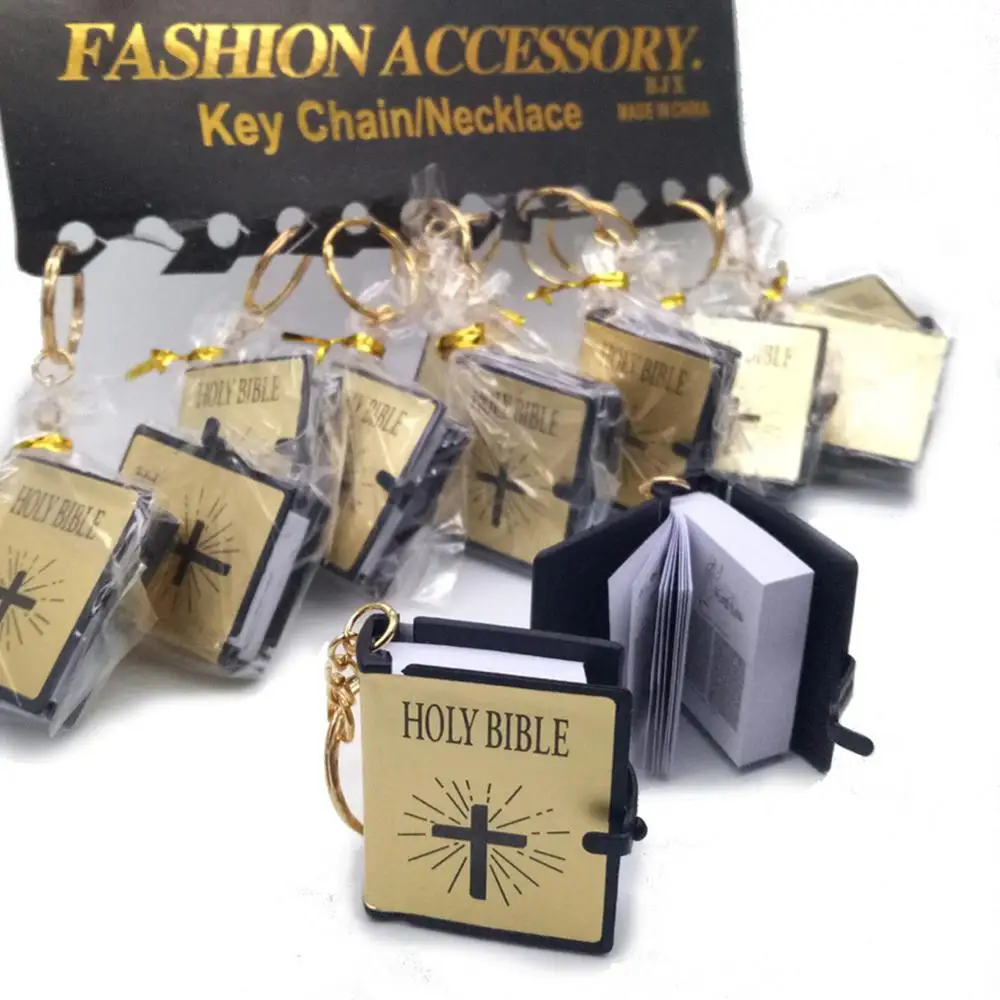 Мини библейские брелки свисающая Библейская книга подвесной брелок держатель