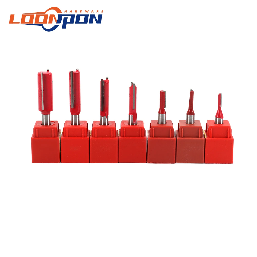 7 шт. прямые фрезы 1/4 &quotхвостовик двойной одинарный фреза с лезвием Набор бит