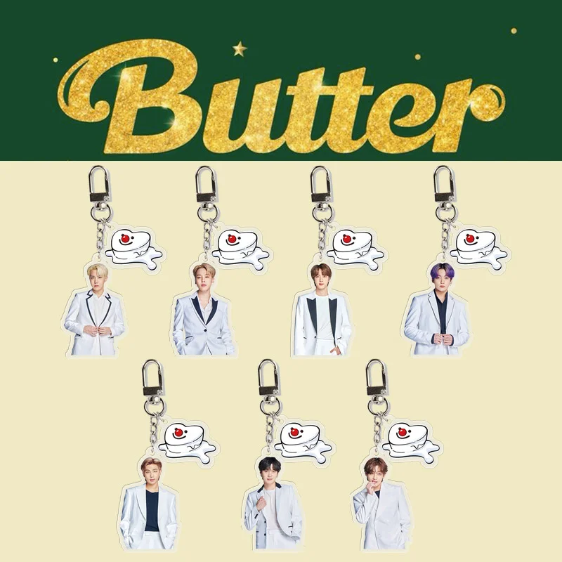 

KPOP Bangtan Boys Winter New Acrylic Keychain Cute Pendant Bag Decoration Jewelry Cosplay gift JIMIN SUGA JK JIN Fan collection