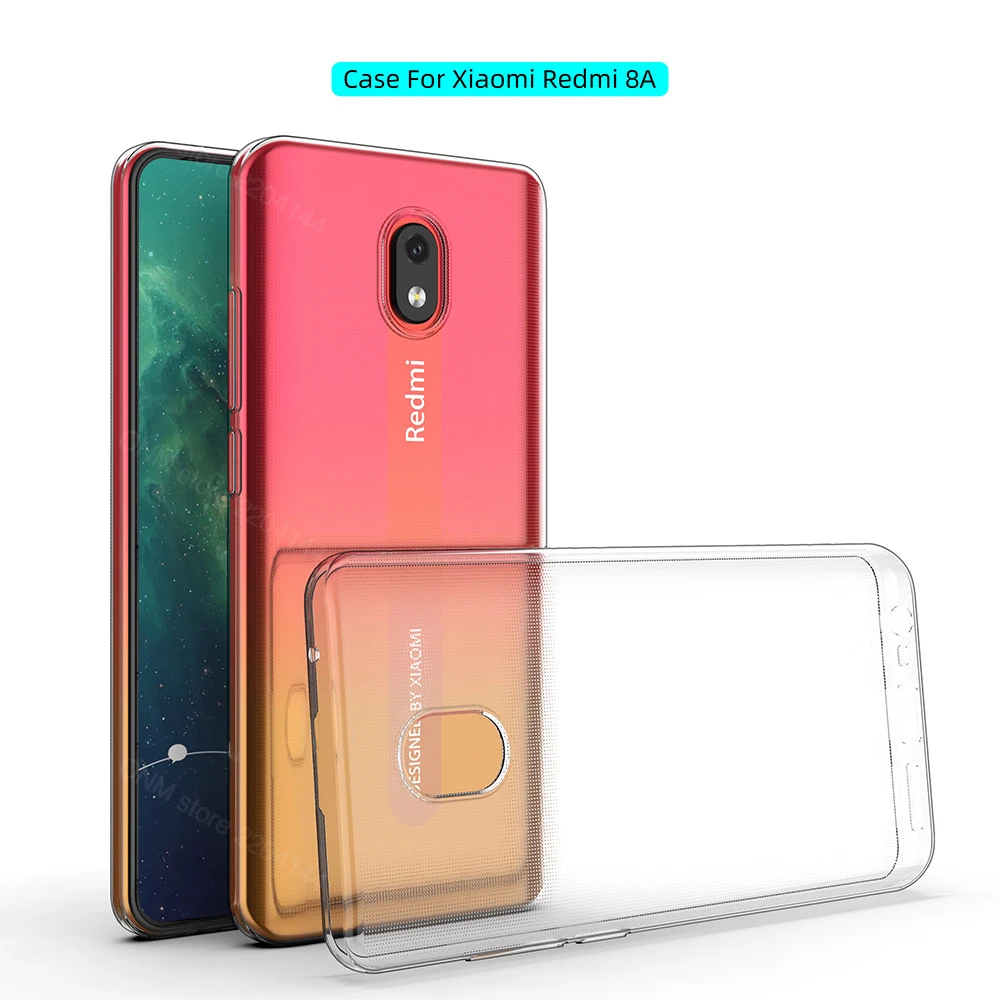 Чехол для Xiaomi Redmi 8A прозрачный силиконовый бампер из ТПУ мягкий чехол Pro