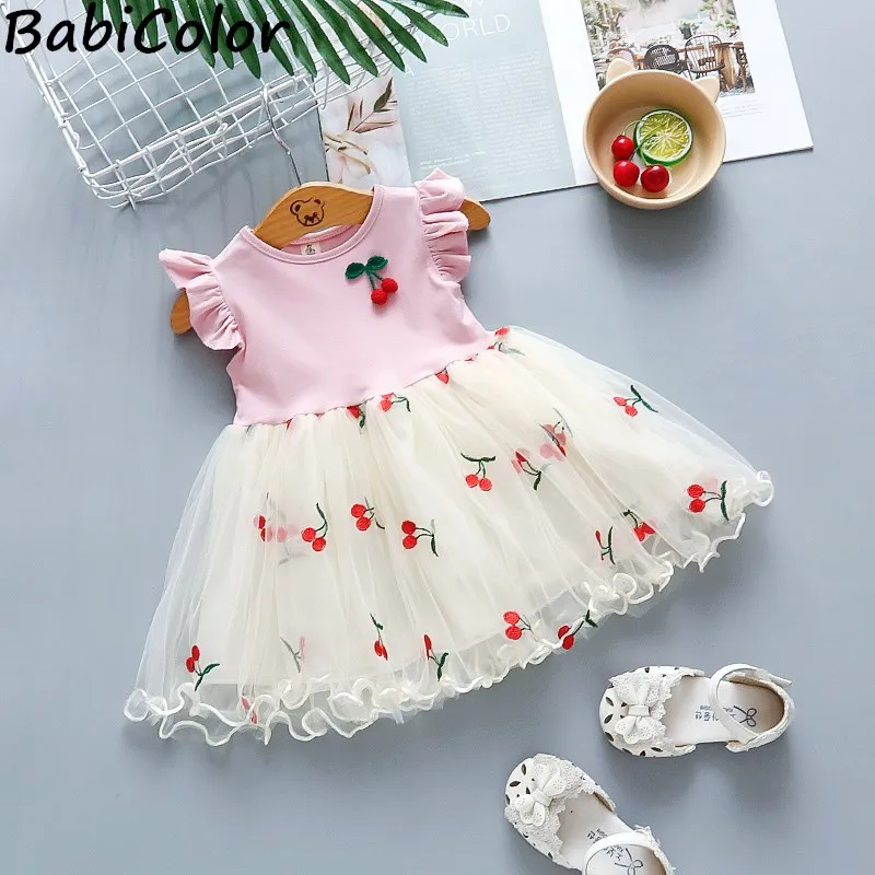 BabiColor/платье для маленьких девочек летнее кружевное пляжное платье