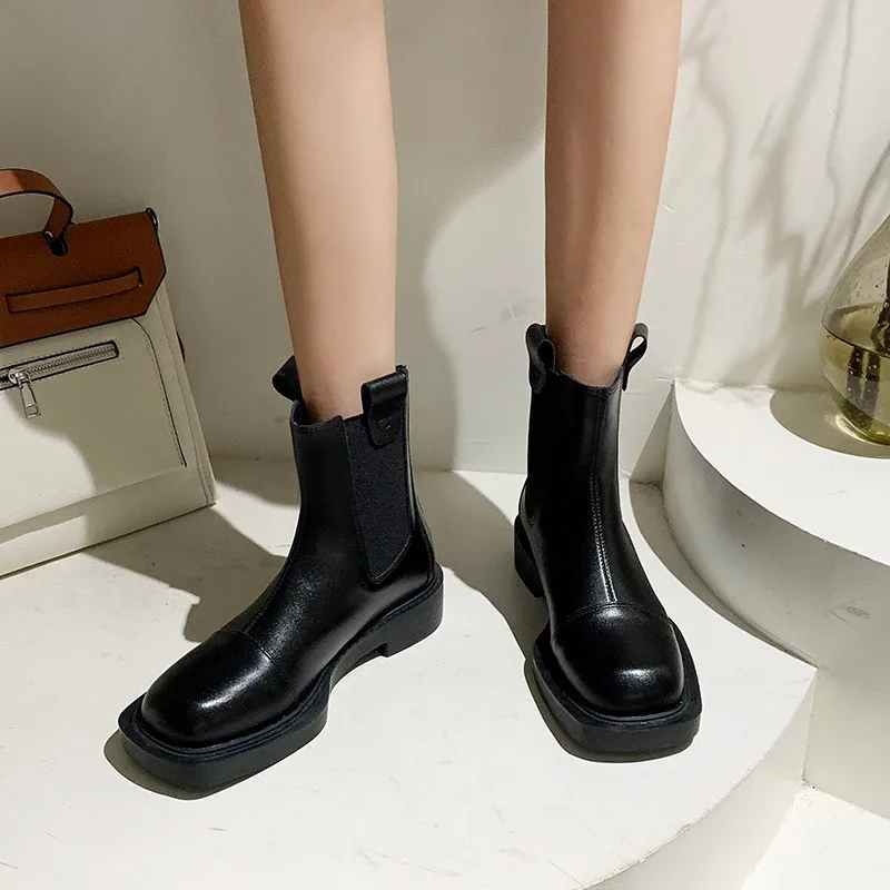 

Women's Short Boots Solid Color Zipper Thick-soled Non-slip Women's Boots Comfortable and Lightweight Outdoor Ski Boots 2021