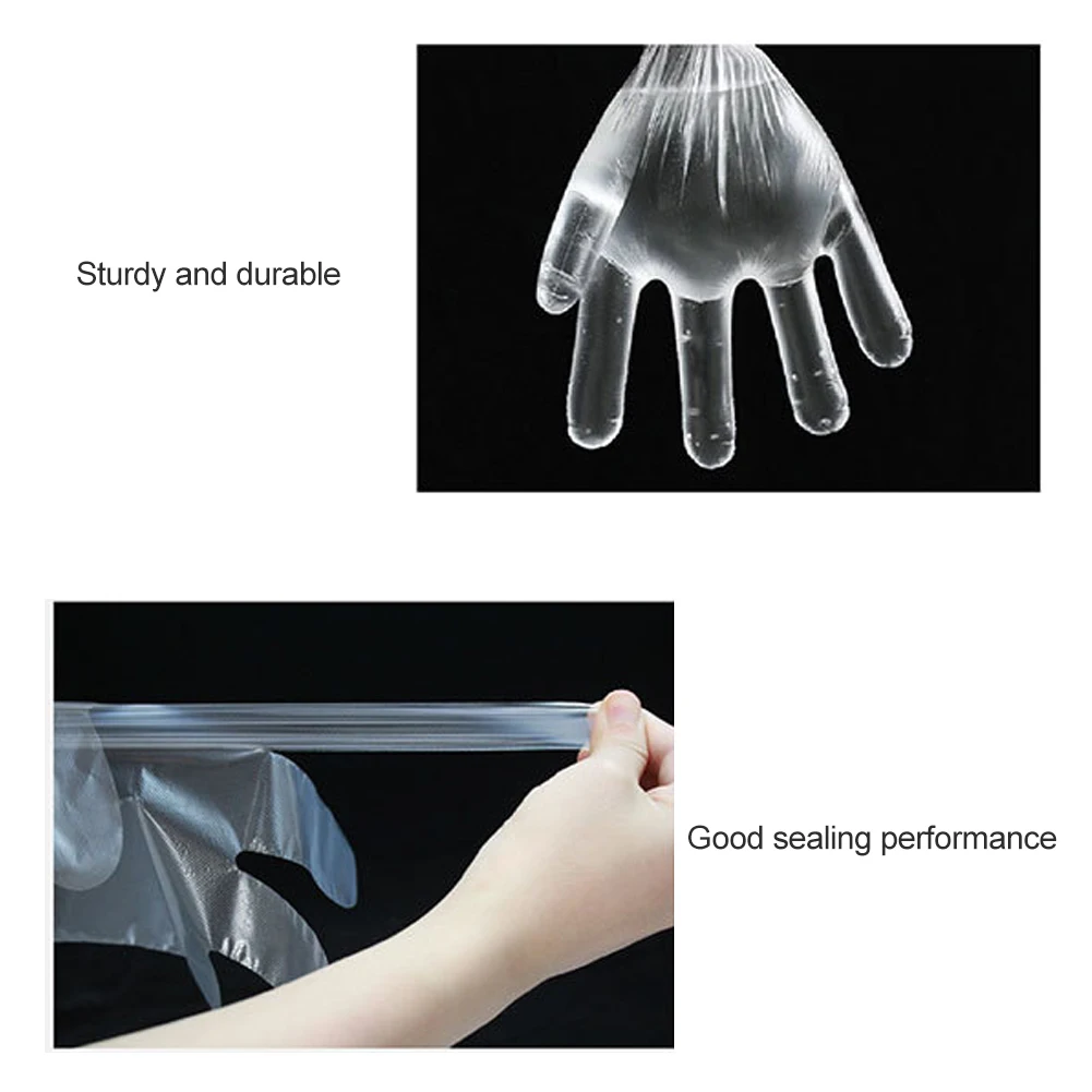 100 шт пластиковые одноразовые прозрачные перчатки для детской еды ресторана