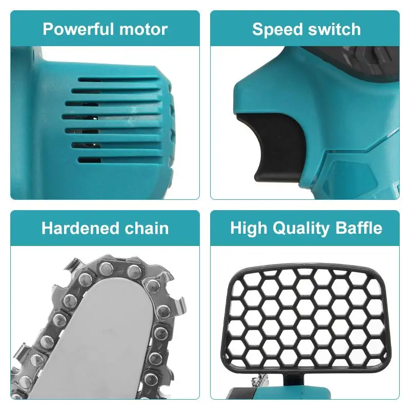 4 Inch Mini Electric Saw Chainsaw Rechargeable Garden Pruning Logging Woodworking Tools Wood Cutters For Makita 18V Battery | Инструменты