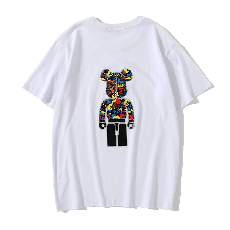 

Camouflage men and women couples cotton loose short-sleeved T-shirt Black & White M-XXL