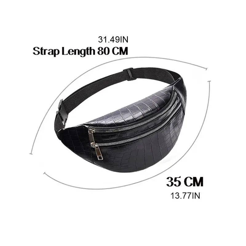 

Women Crocodile Pattern Waist Fanny Pack Belt Pouch Travel Hip Bum Shoulder Bag