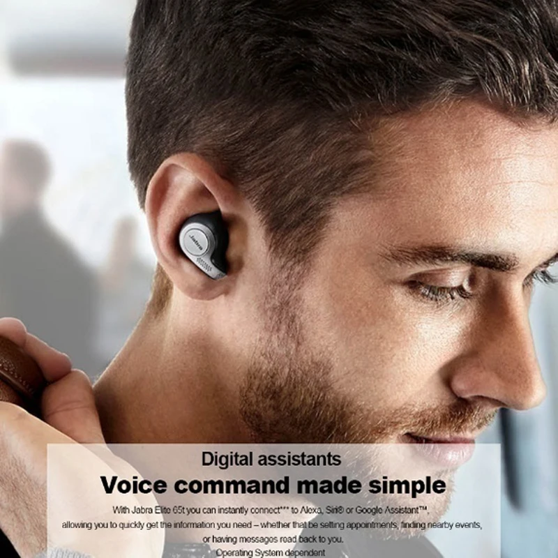 Беспроводные наушники Jabra 75t для спорта и музыки поддержка Ipx55 пылезащитные