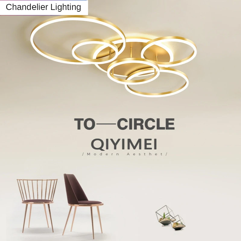

Modern LED Chandelier Lighting Living Study Room Dimmable Parlor Foyer Lustres Lampadario Luminaire Gold White Coffee Ceiling