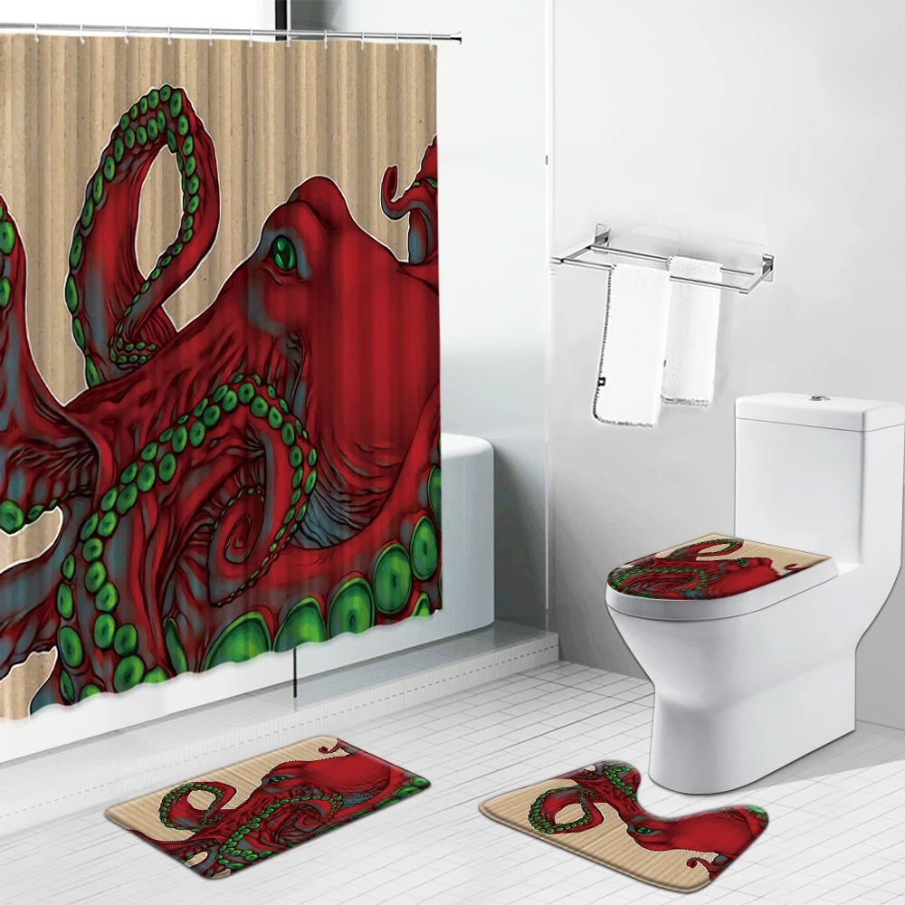 Коврик для унитаза нескользящий с рисунком морской черепахи Дельфина звезды