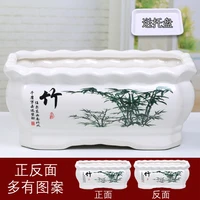 rectangular flowerpot ceramic creative personality with tray household green radish succulents flower pot chinese potted