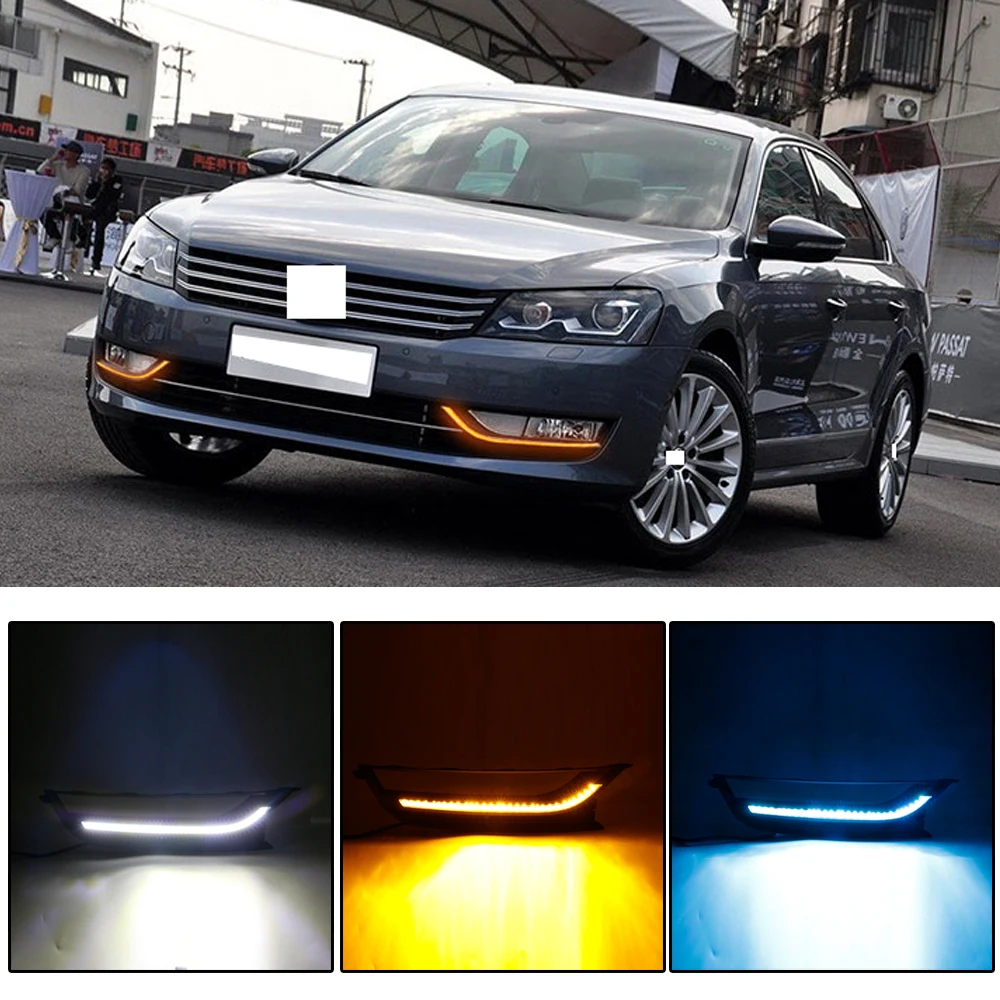 CAPQX 1 пара для Passat B7 2011 2012 2013 2014 2015 переднего бампера Светодиодный дневной