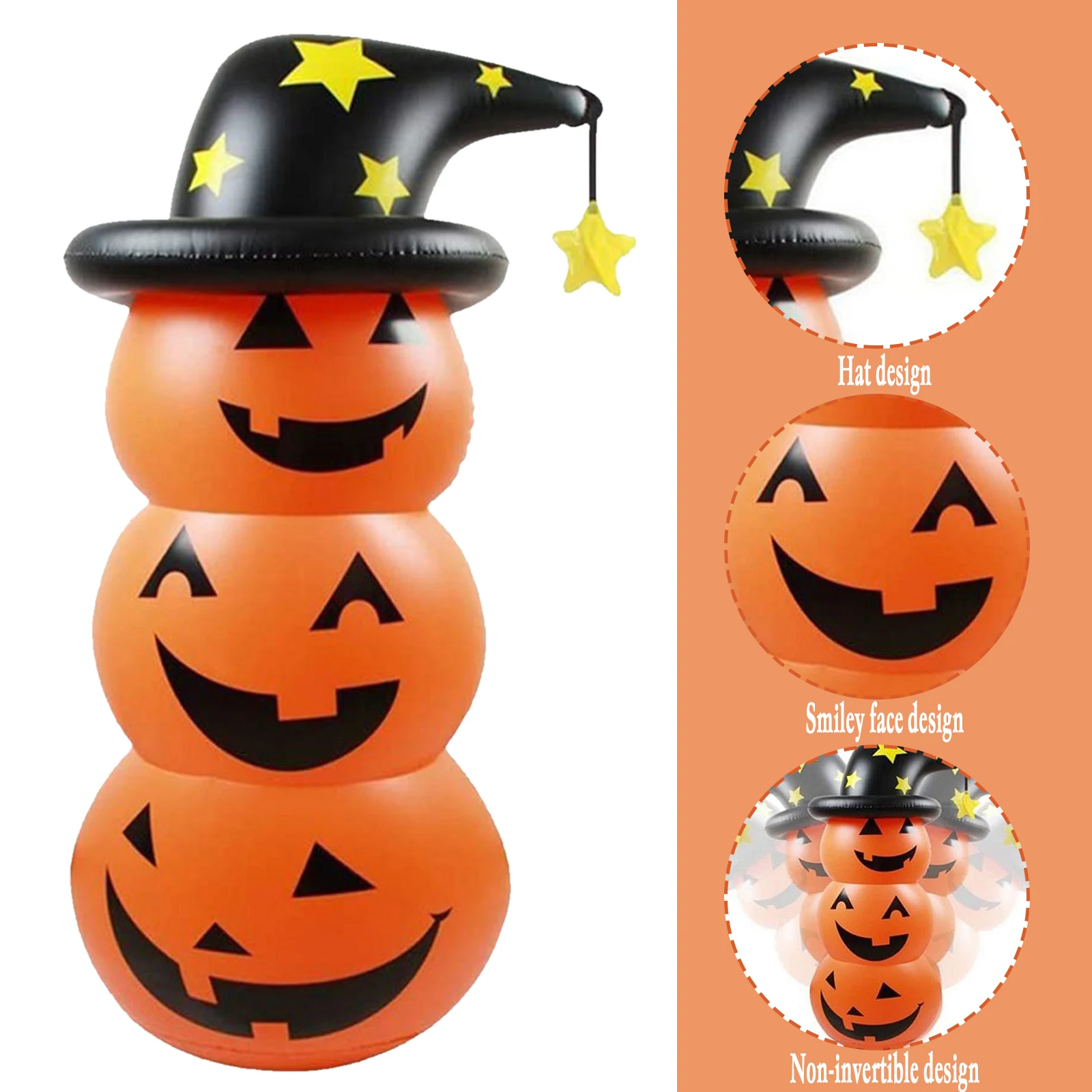 

4.6FT Outdoor Garden Decorations Pumpkin Ghost Halloween Inflatables Pumpkin Blow Up Indoor Inflatable Tumbler Toys