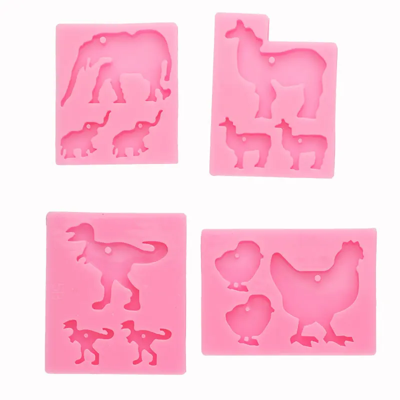 

Cartoon Dinosaur Animal Keychain Mould Chicken Camel Jewelry Accessories DIY Jewelry Handicrafts Silicone Mould Epoxy Mould