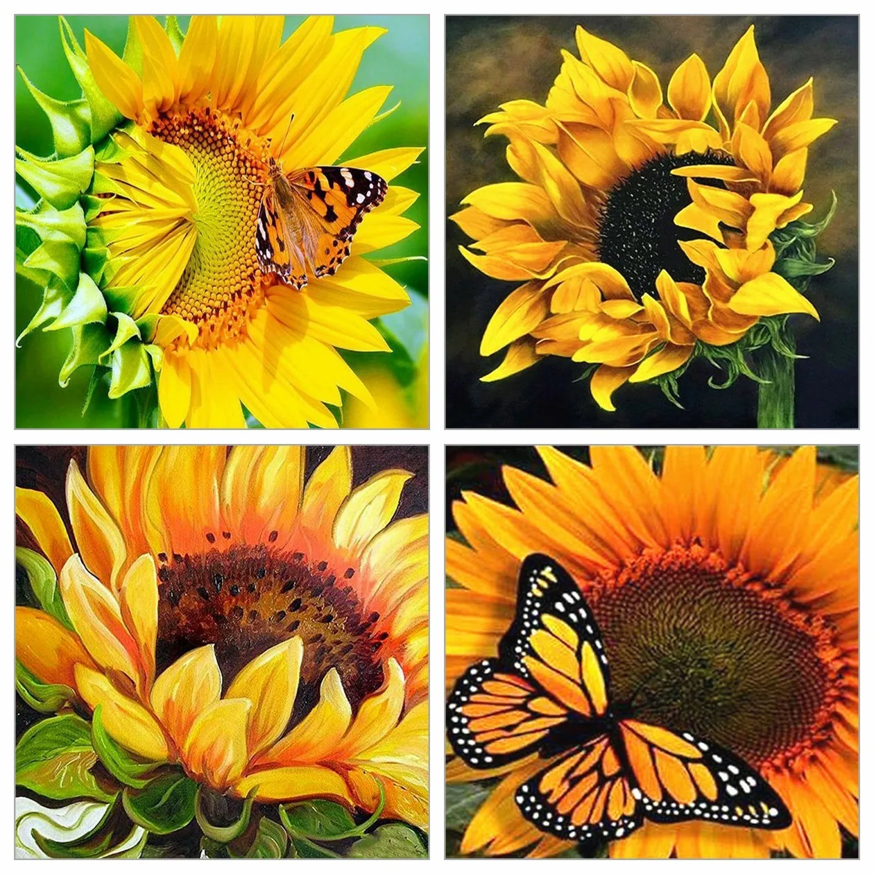

Diamond Painting Flower 5D DIY Art Full Drill Sunflower Butterfly Mosaic Set Embroidery Wall Sticker Kit Decor Cross Stitch