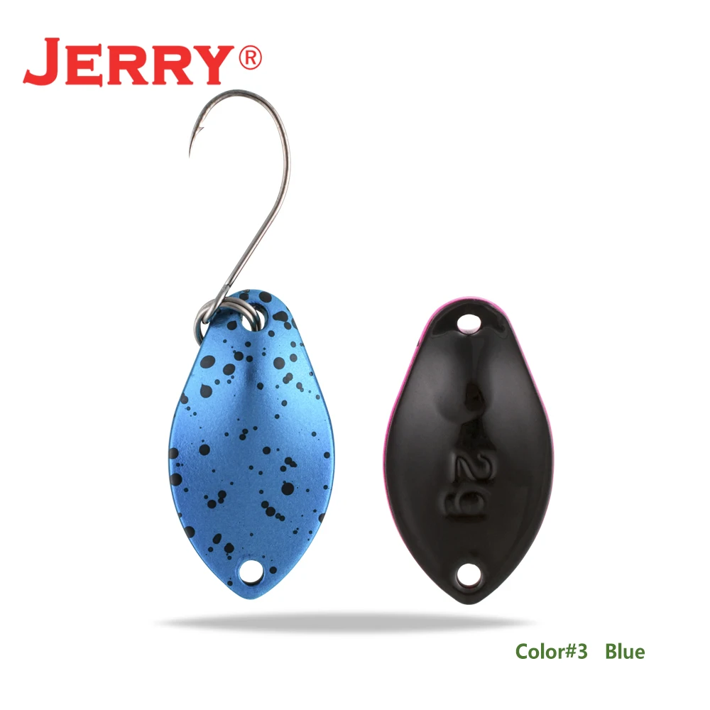 blue Jerry 2 г 3 г микро форели ложки сверхлегкие латунные рыболовные ложки один крючок Пресноводные металлические приманки зона окуня для ловли щуки pesca - Цвет: blue