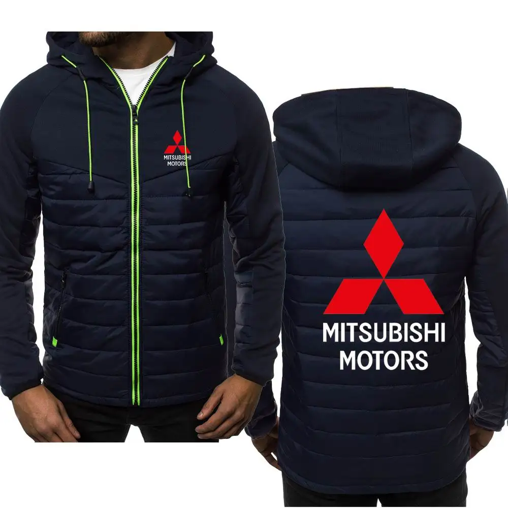 

New Fashion Mitsubishi Motors Logo Hoody Spliced Jacket Men Spring Autumn Hoodies Casual Coat Hooded Fleece Sport Zipper Tops