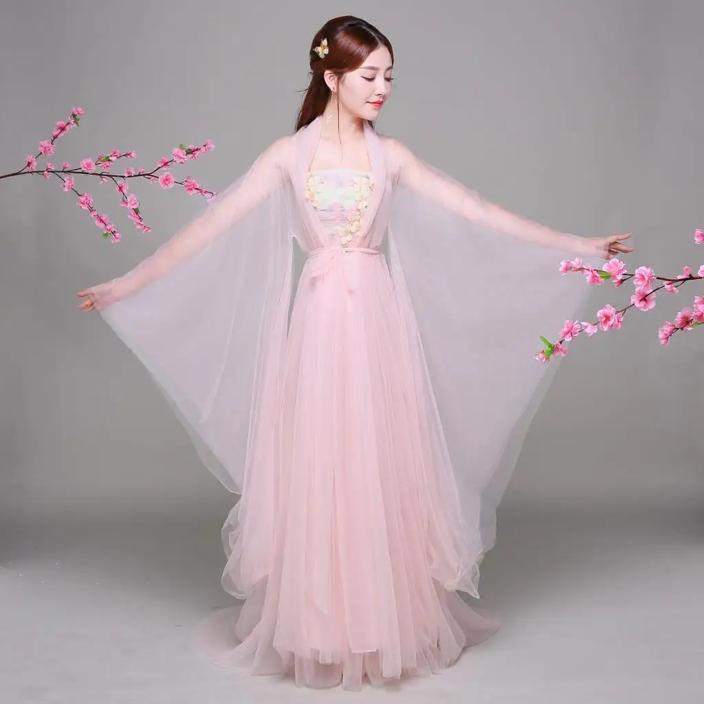 Традиционное китайское сказочное платье Hanfu женское для народных танцев