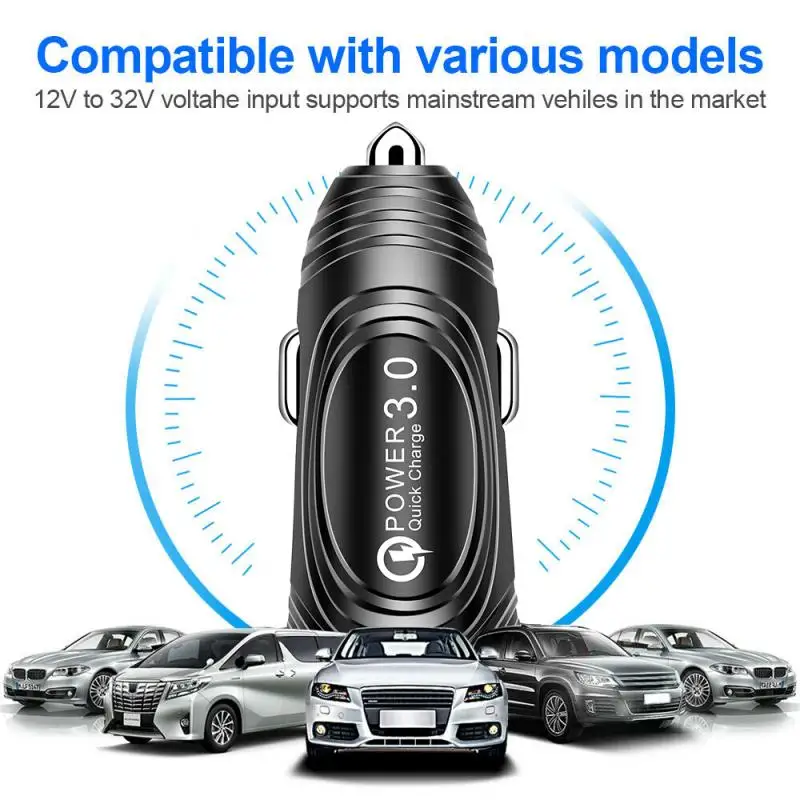 QC3.0 мобильный телефон с одним USB автомобильное зарядное устройство интерфейсом