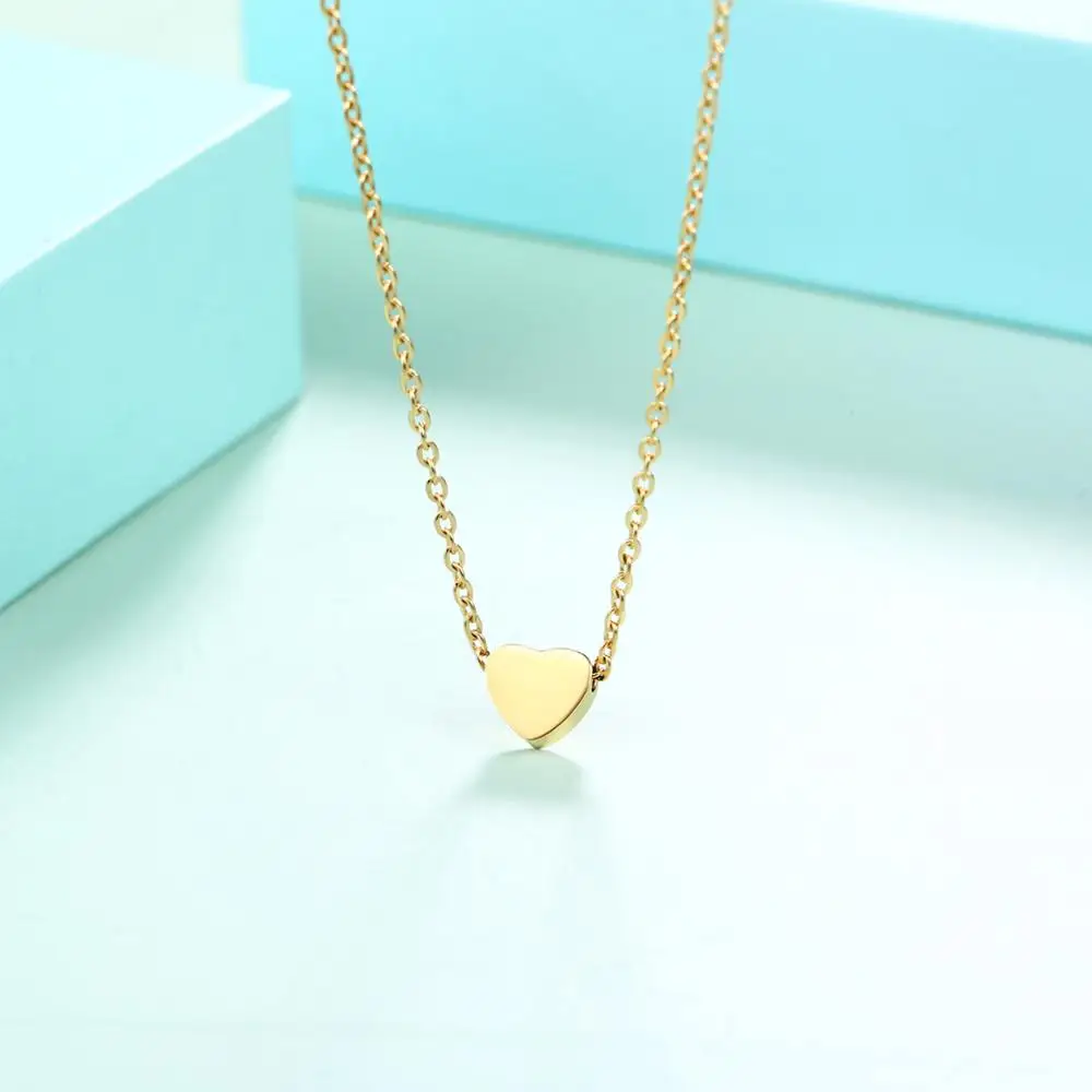 Простой трендовый Сердце ожерелье длиной до ключиц с подвесками маленькое