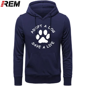 Мужская одежда REM, брендовая одежда с надписью Take A DOG PAW SAVE A LIFE, мужские повседневные хлопковые Толстовки большого размера с круглым вырезом