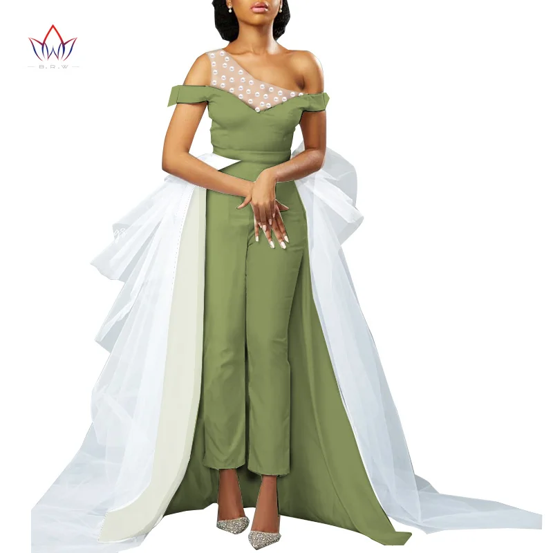 

New African Print Casual Jumpsuit For Women sleeveless Ankle Length Wid Leg Women Rompers Cotton Streetwear Plus Size Wy8626