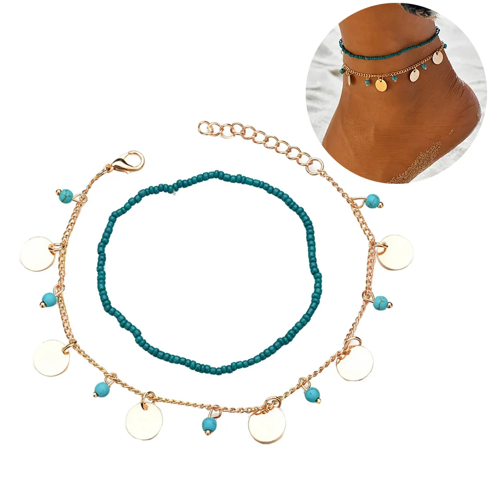 Браслеты на ногу женские из искусственного металла ювелирные украшения с