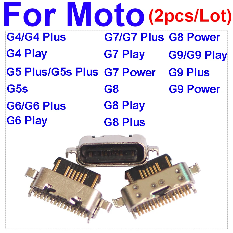 

2pcs Type-C USB Charger Jack Micro Connector Socket Data Charging Port Plug For Motorola Moto G4 G5 G5S G6 G7 G9 Plus G8 Power