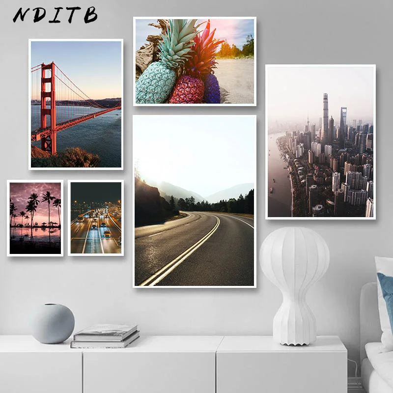 Настенная картина с изображением моста золотых ворот и заката | Дом сад