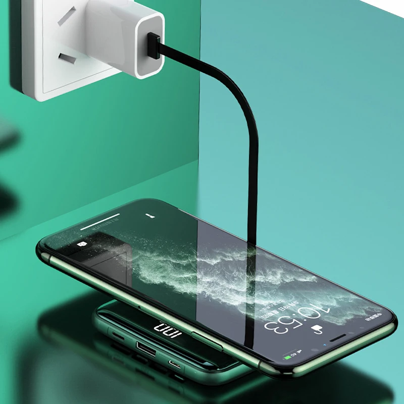 20000mah wireless power bank built in cable portable charger mini powerbank for iphone 12 pro 11 xr samsung s20 xiaomi poverbank free global shipping