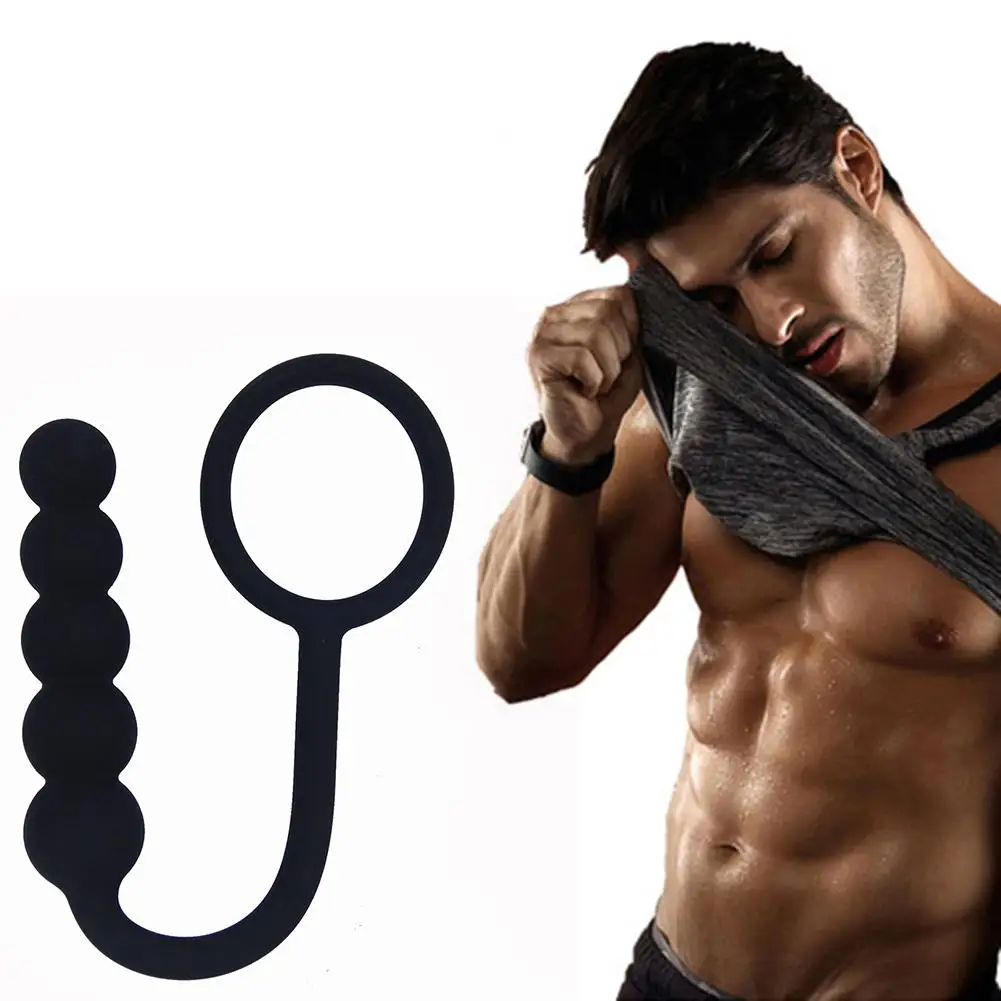 Силиконовый массажер простаты анальная вставка кольцо из бисера Анальная пробка