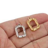 5pcs stainless steel geometric square pendant charms for diy jewelry making handmade components bracelet finding jewelry charm