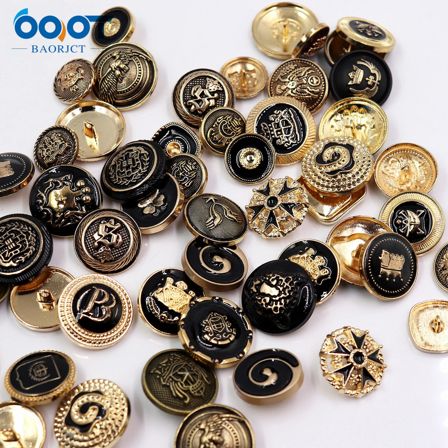 18564 черно золотые металлические пуговицы для галантерии упаковка из 50 шт.