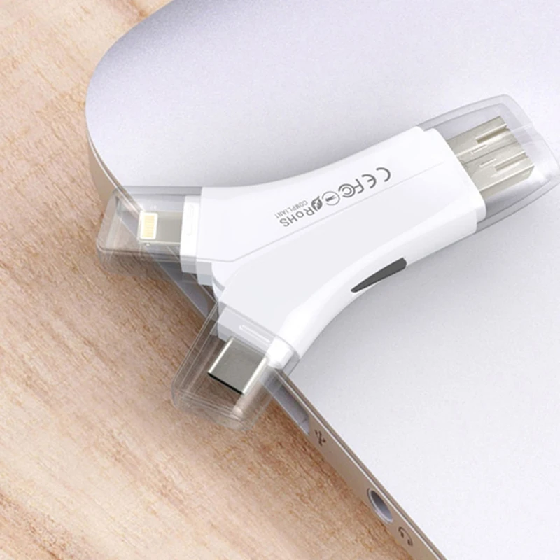 

4 in 1 i-Flash Drive USB Micro SD/TF Memory Card Reader Adapter for Phone Universal PUO88