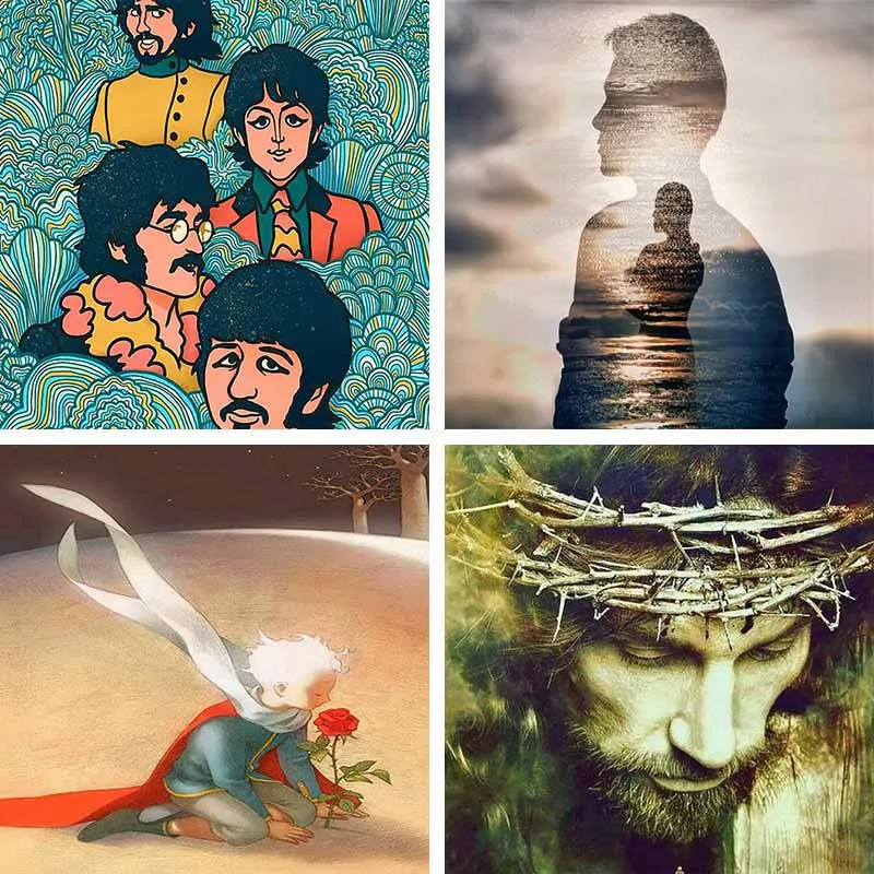 

Diy Diamond Painting Cartoon Man Diamond Mosaic 5D Sets Embroidery Prince And Rose Needlework Crafts Home Decor Full V24