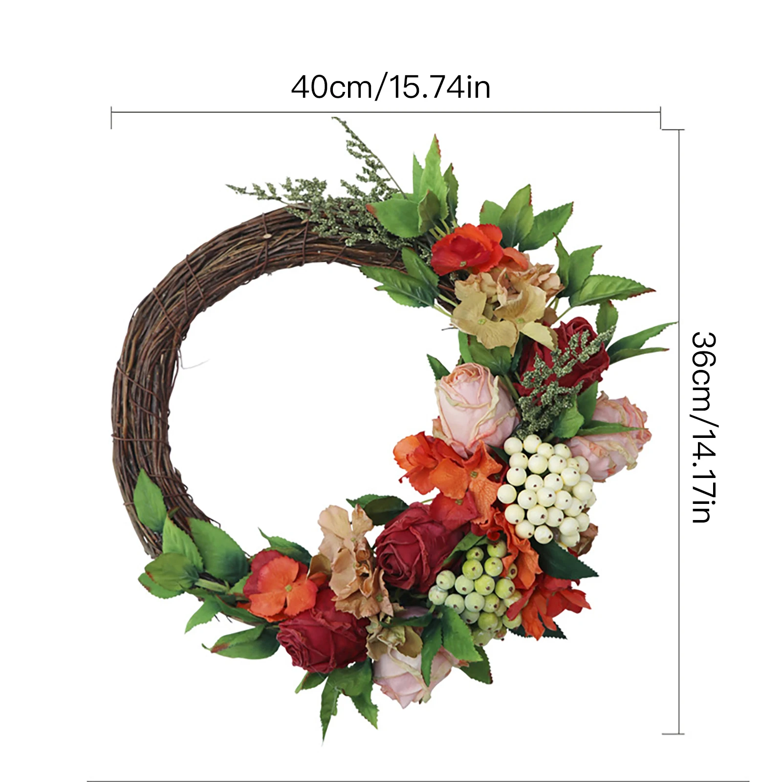 

Artificial Wreath Door Threshold Flower DIY Wedding Home Living Room Party Pendant Wall Decor Christmas Garland Gift