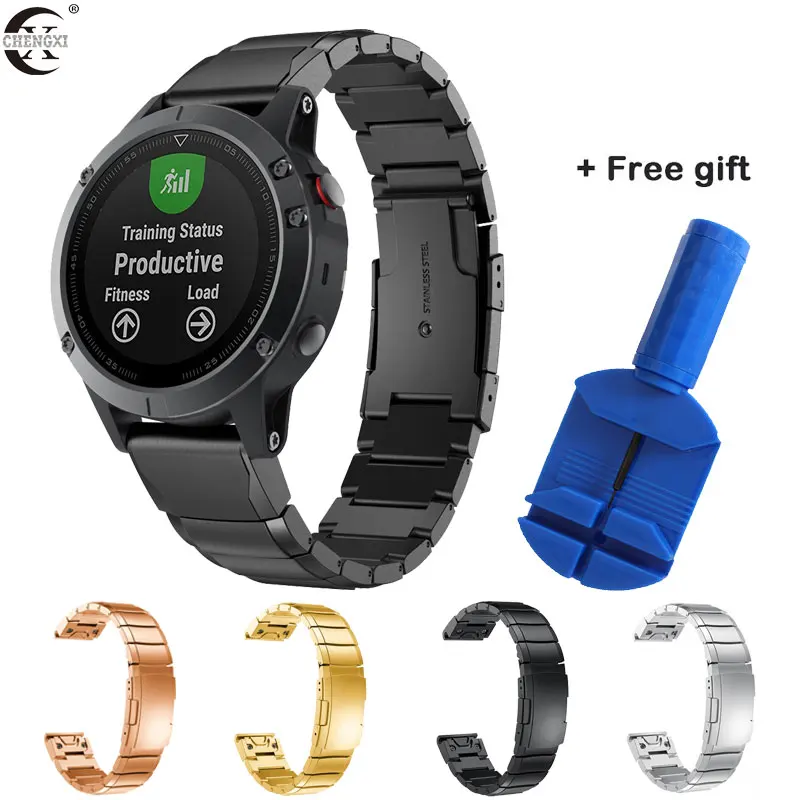26 22 20 мм ремешок для наручных часов Garmin Fenix 6 6X Pro 5 5X Plus 3HR из нержавеющей стали Fenix6