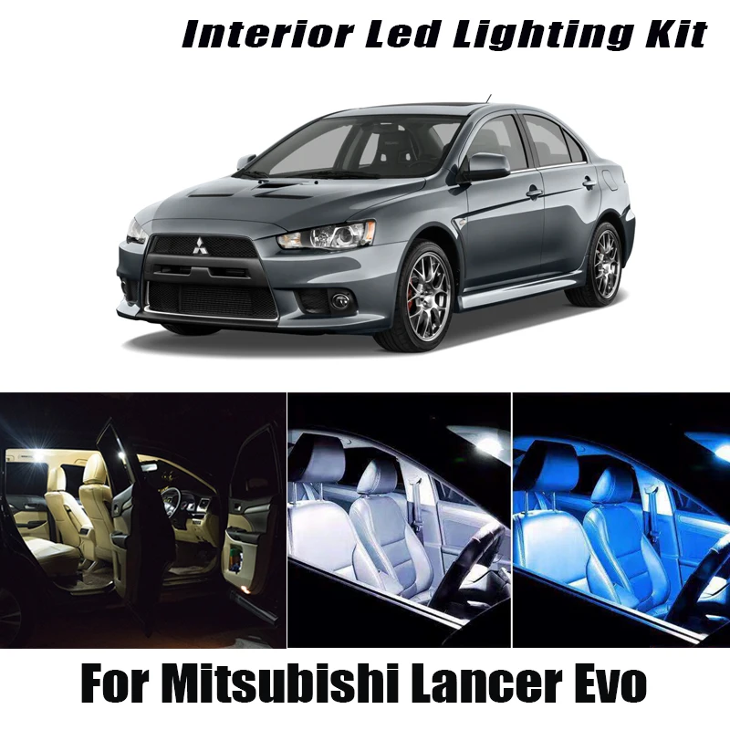 8 шт. Canbus для Mitsubishi Lancer Evo IX X 9 10 2003-2015 Автомобильные светодиодные внутренние карты