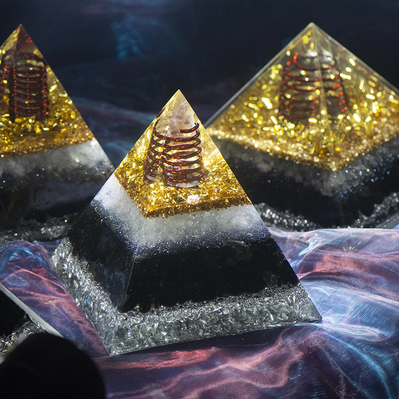 

Hademade Reiki Orgonite Pyramid Mold Seven Chakra Healing Crystal Energy Orgone Pyramide EMF Protection Meditation Tool