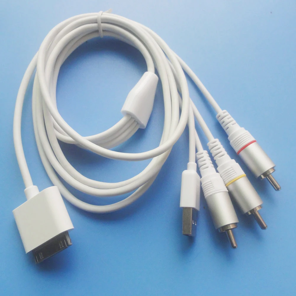 30 pins male to RCA male USB adapter 1.5m AV audio video cable for iOS 6 to iOS 10 For ipad 3 iphone 4s Aux speaker Cable