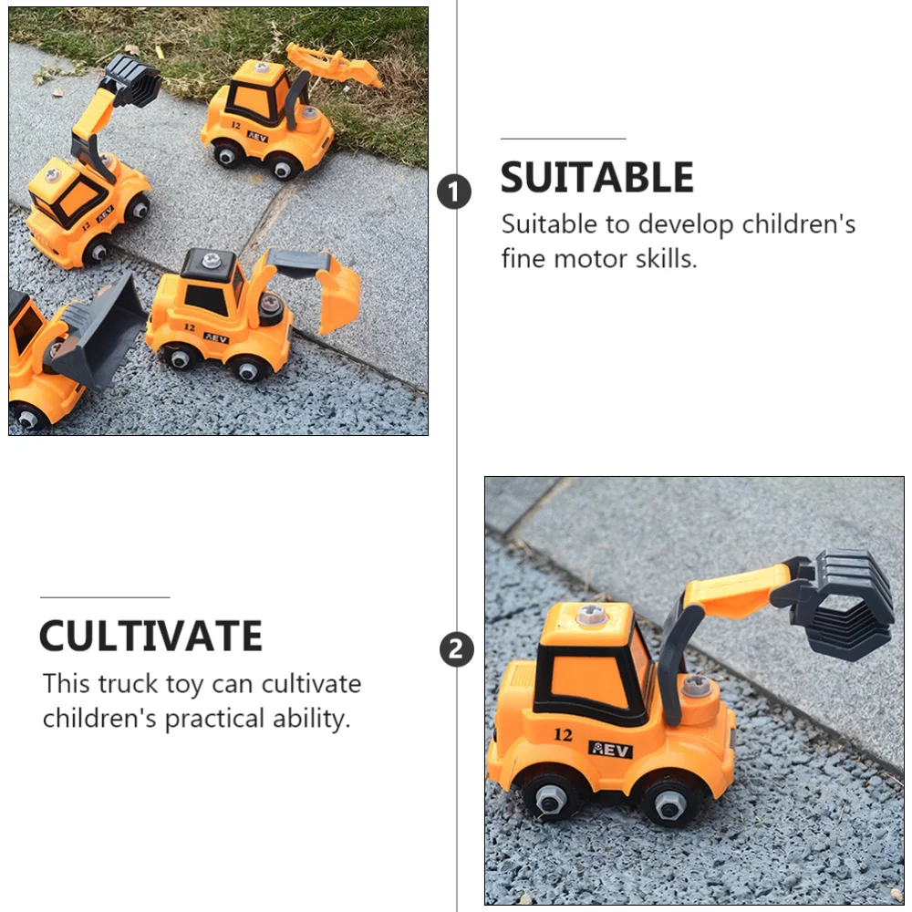 

4pcs Construction Vehicle Disassembly and Assembly Building Car Toys Gifts