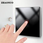 Настенный светильник сенсорный выключатель 110 V Светодиодный светильник индикатор закаленное Стекло Панель 1-3 секция Электрические Настенные переключатели ЕСВеликобритания AC100-240V